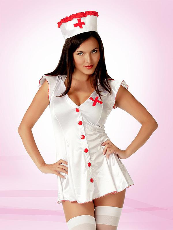 Le Frivole 2 dalių kostiumas "Nurse Corinne White - Red"