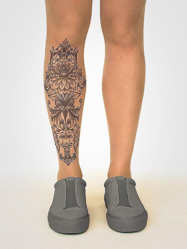 Stop & Stare prilipinamos kojinės su tatuiruote "Royal Lotus 20 Den Sun"
