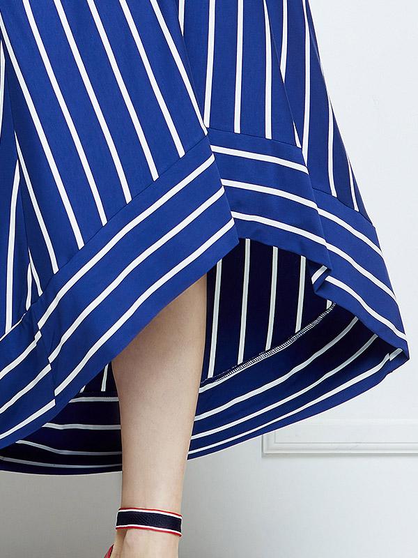 Lega viskozinė suknelė "Gabriella Blue - White Stripes"