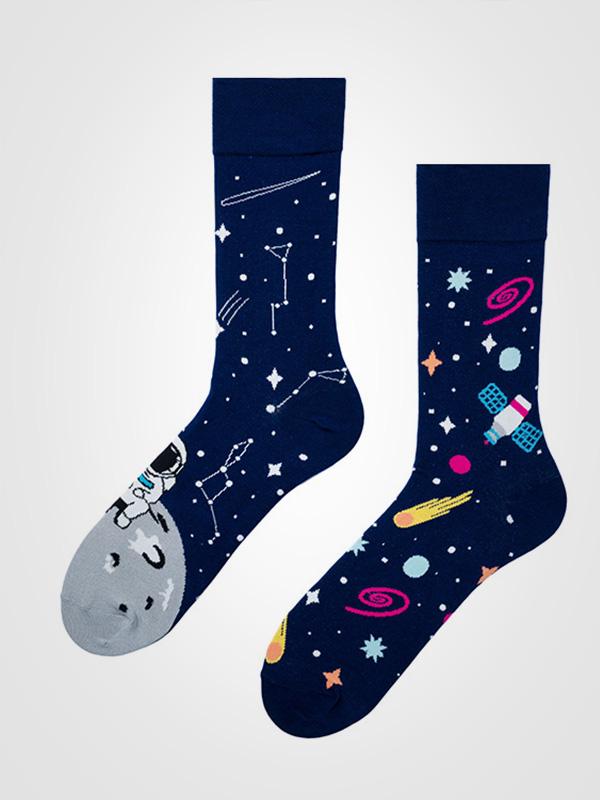Spalvotos Kojines хлопчатобумажные носки унисекс "Cosmos Navy - Multicolor"