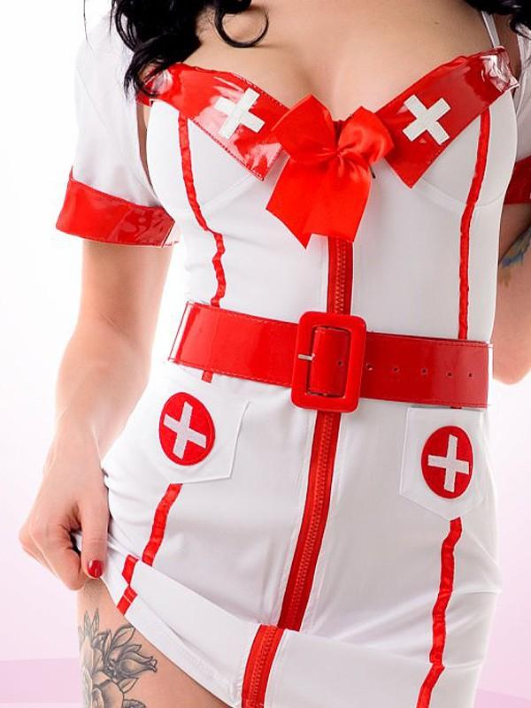 Le Frivole 4-piece Set Nurse Sarahi White - Red