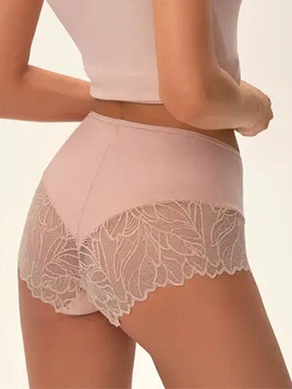 Esotiq Cotton Panties With Lace 2-pack Pinky Nude - Violet