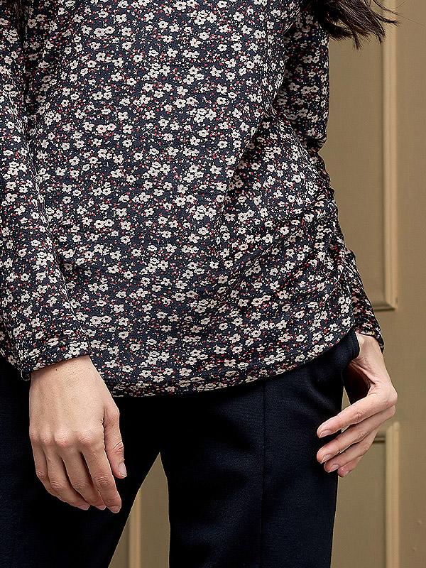 Lega блуза "Lola Black - Beige - Red Flower Print Velour"