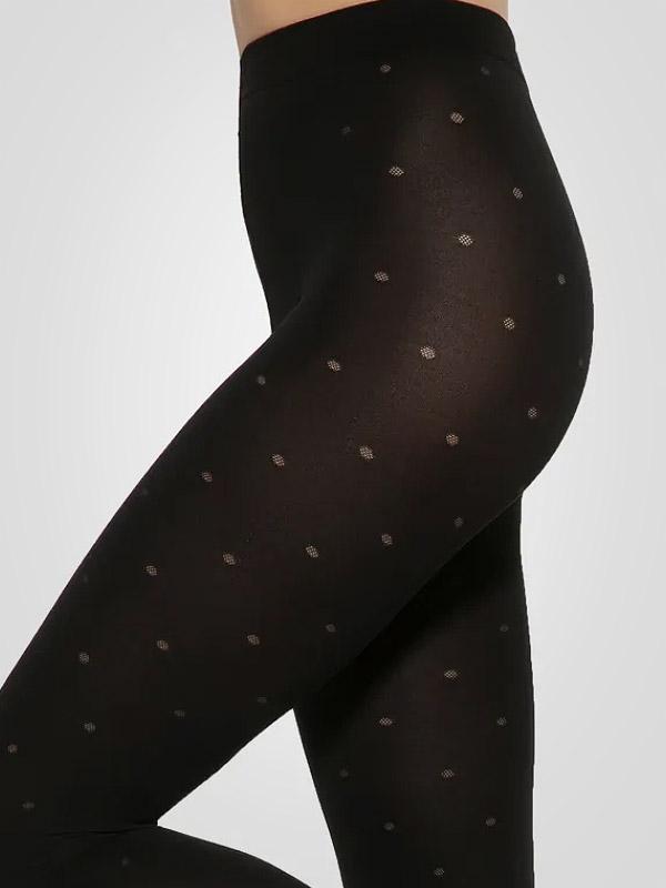Gatta Dotted Tights with Push-up Effect Modeline 04 40 Den Black