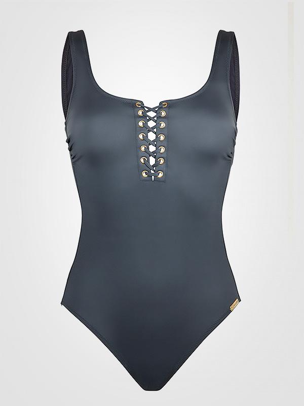 Watercult vientisas maudymosi kostiumėlis "Summer Solids Graphite"