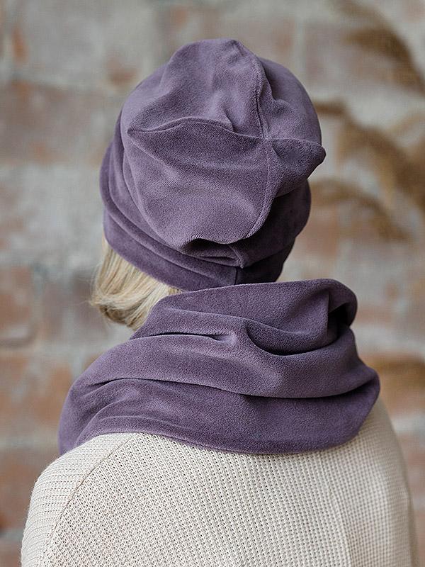 Lega veliūrinė kaklo mova "Kira Dusty Violet Velour"