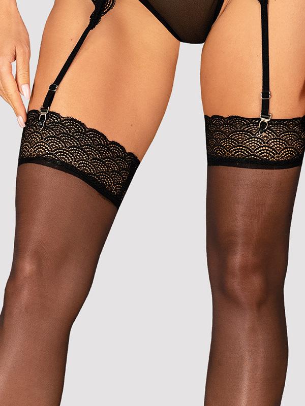 Obsessive Stockings With Lace Band Chemeris Black
