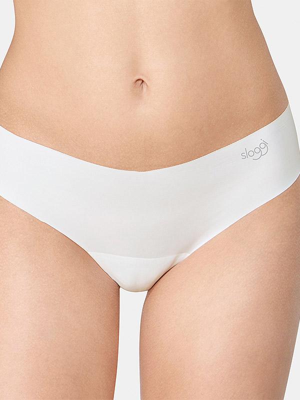 Sloggi 2 lazeriu kirptų mikrofibros kelnaičių stringų komplektas "Zero Microfibre H Hipstring Cream"