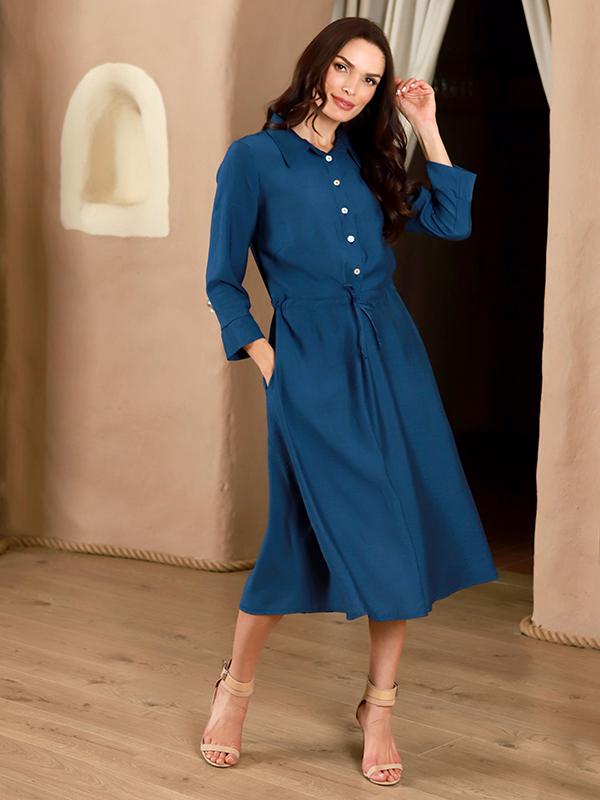 Lega Viscose Shirt Dress Lodeta Blue