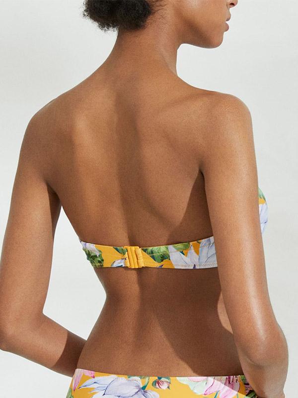 Ysabel Mora bikini maudymosi kostiumėlis "Sunshine Yellow - Multicolor Flower Print"