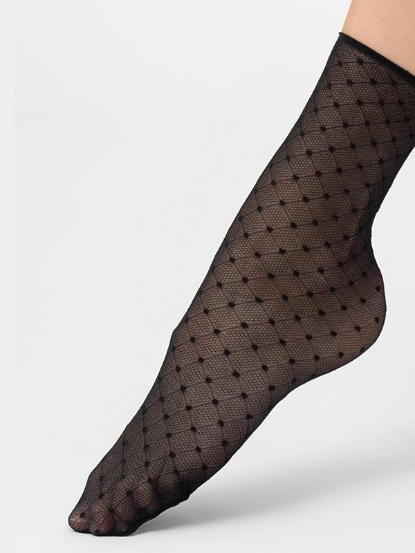 Veneziana Patterned Socks Sofia Black