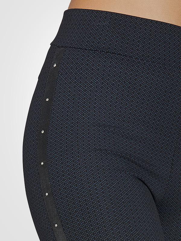 Ysabel Mora Trousers Colette Push-Up Black - Navy Ornament Print