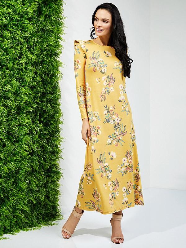 Lega suknelė "Marigold Mustard Flower Print"