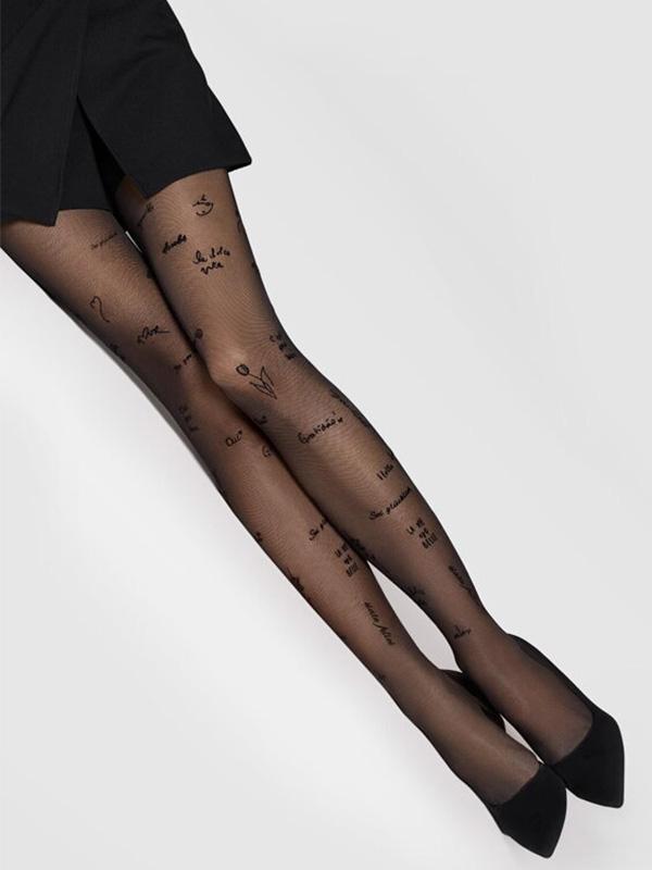 Marilyn Patterned Tights Allure D15 40 Den Black