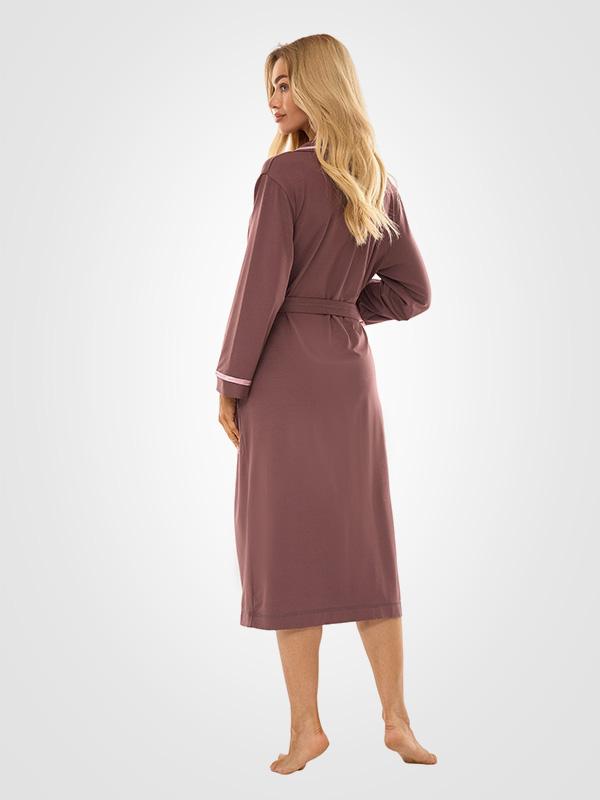 L&L Long Viscose Robe Debra Long Plum