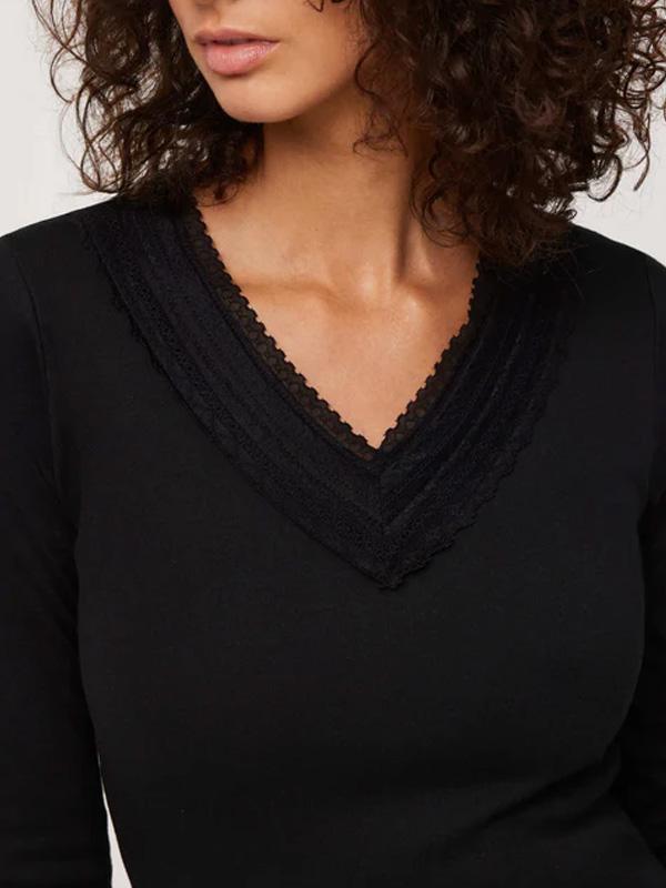 Ysabel Mora Long-sleeved Shirt Vanga Black