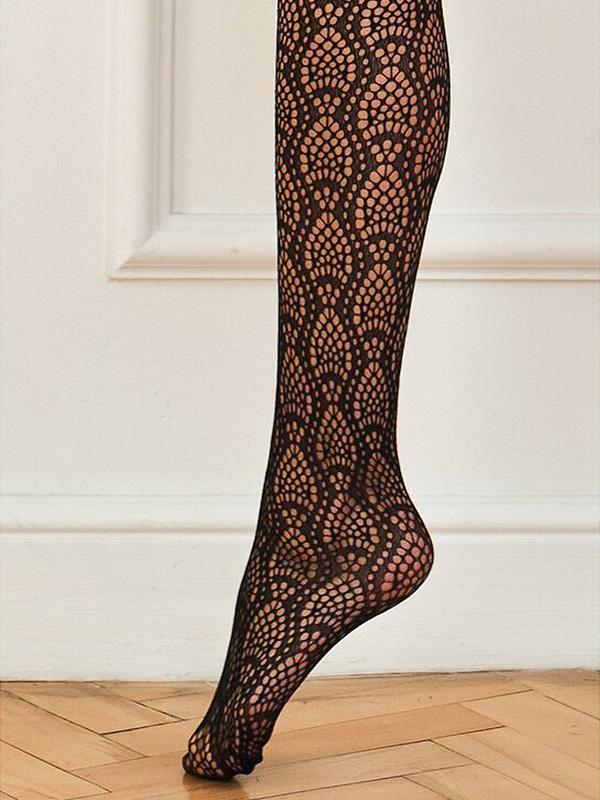 Veneziana колготки в сеточку с рисунком "Carino Black"