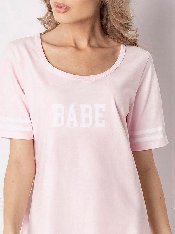 Aruelle medvilniniai naktiniai marškiniai "Babe Light Pink"
