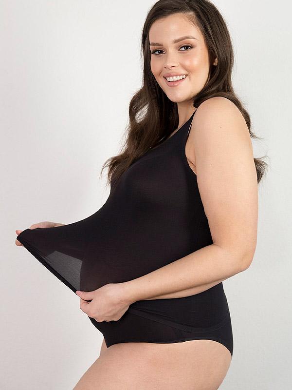 Julimex Stretchy Seamless Undershirt for Expecting Moms Flexi-One Black