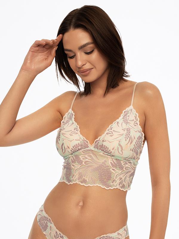 Esotiq Lace Bralette Ninette Nude - Grey - Mint