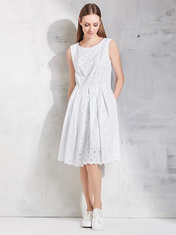 Lega medvilninė nėriniuota suknelė "Merit White"
