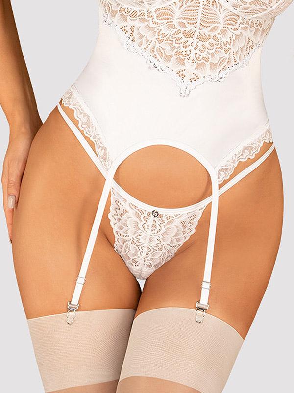 Obsessive Lacy Underwired Corset Amor Blanco White