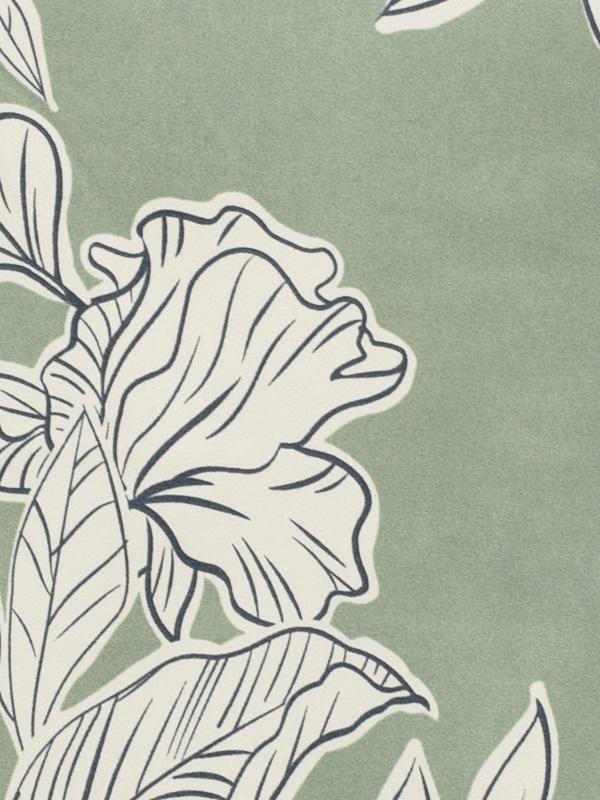 Esotiq atlasiniai naktiniai "Dedicate Olive - Cream Flower Print"