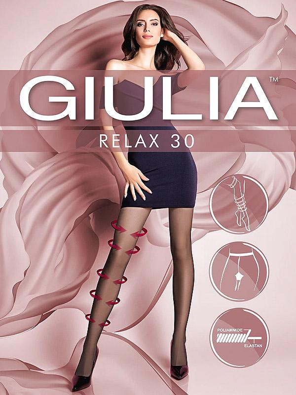 Giulia pusiau matinės pėdkelnės su paskirstyta vidutine kompresija "Relax 30 Den Nero"
