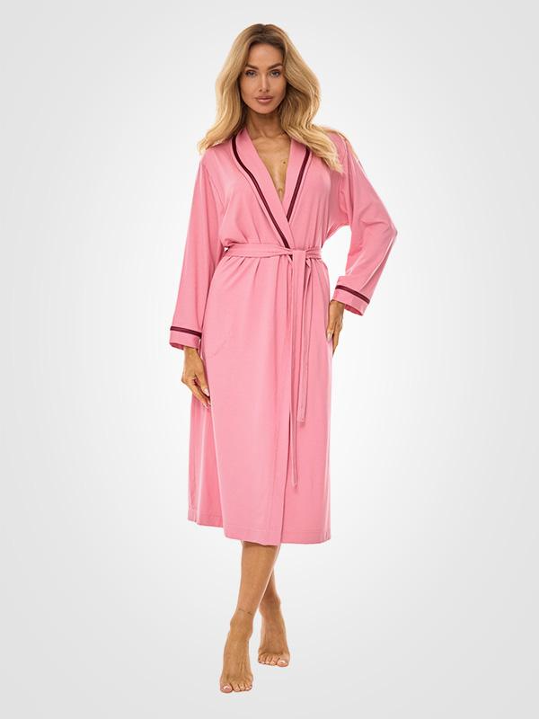 L&L Long Viscose Robe Debra Long Pink