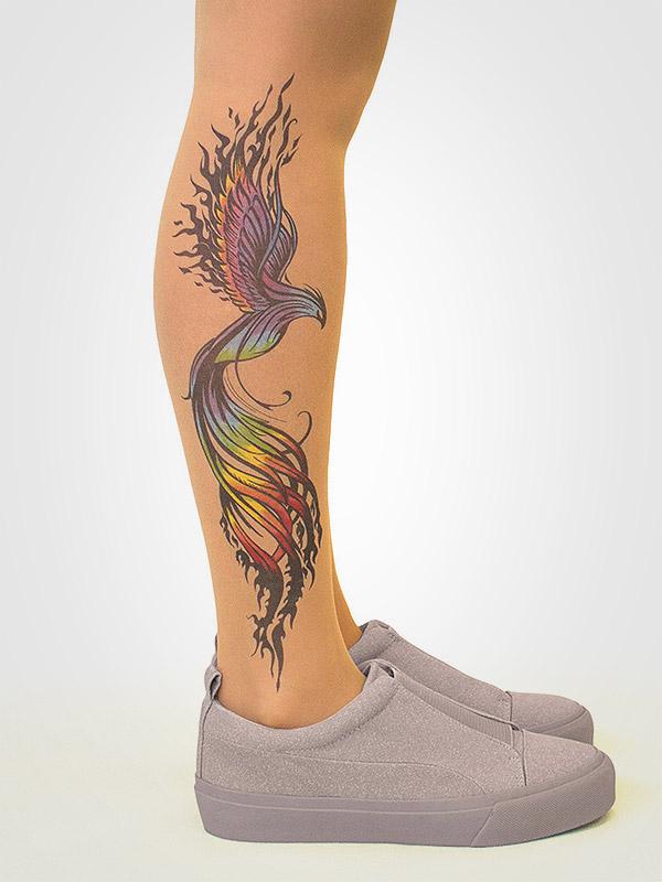 Stop & Stare prilipinamos kojinės su tatuiruote "Firebird 20 Den Sun"
