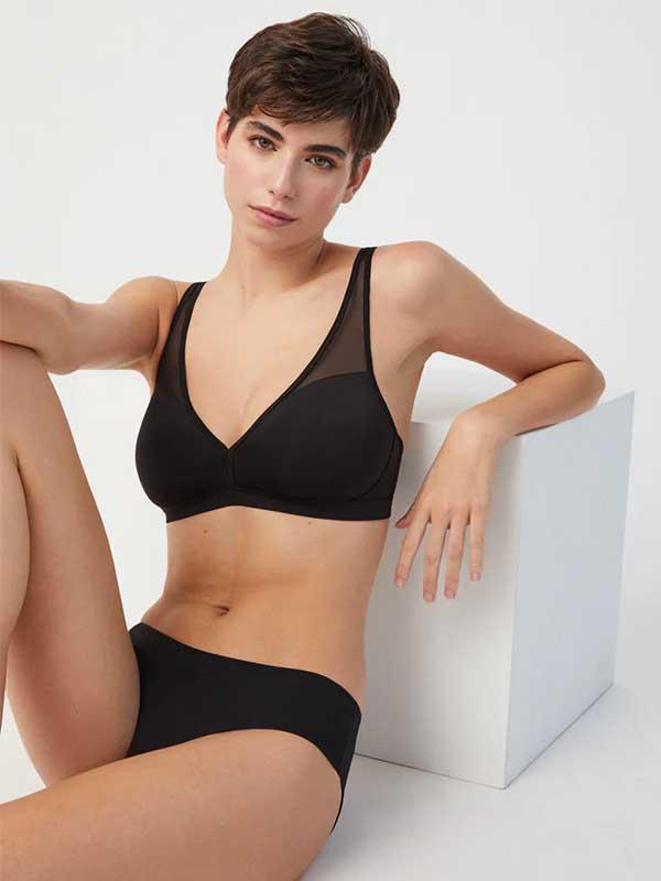 Ysabel Mora Non-wired Soft Bra Lota Black