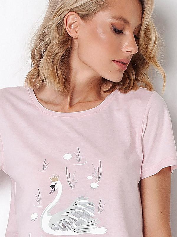 Aruelle хлопковая пижама "Sharon Long Light Pink - Graphite"