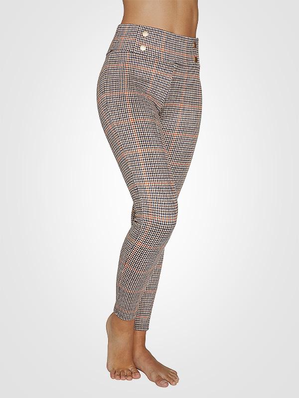 Ysabel Mora užpakaliuką pakeliančios kelnės-leginsai "Ditta Push-Up Brown Tweed Print"