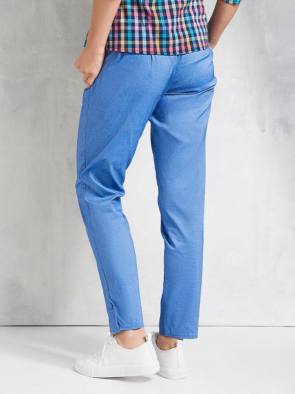 Lega Cotton Trousers Easy Go Jeans Blue