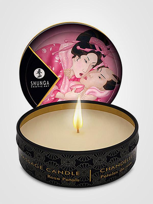 Shunga masažo žvakė "Vela 30ml Rose Petails"
