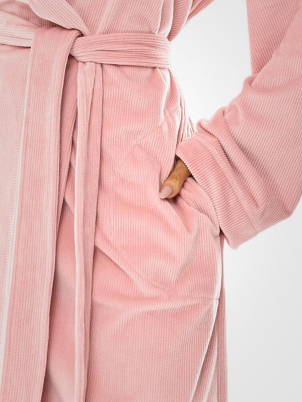 L&L Patterned Dressing Gown Luna Pink Velour