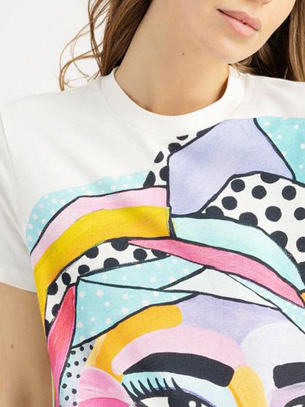 Utenos by Garbanota medvilnės marškinėliai "Nina Ecru - Multicolor"