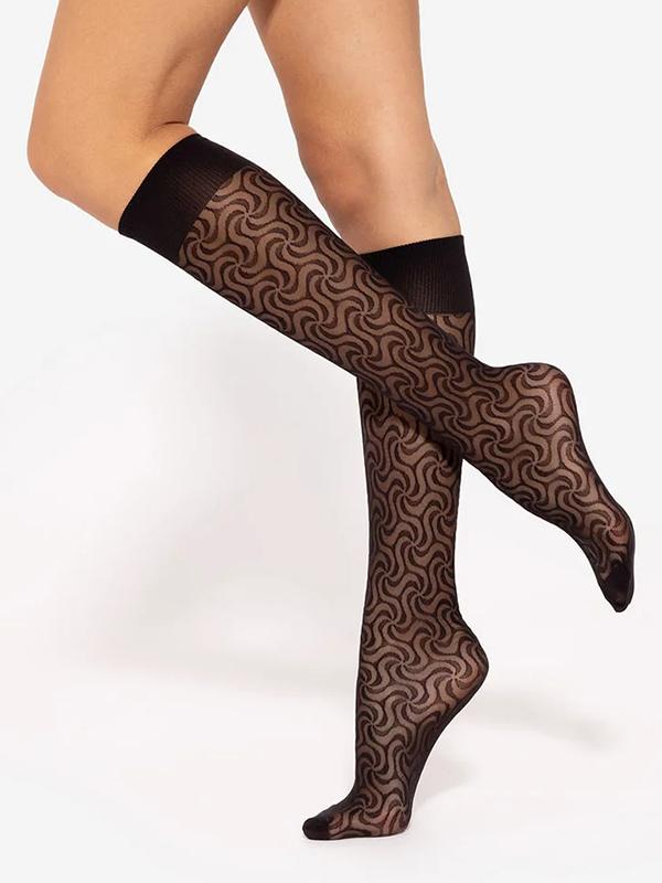 Gatta узорчатые гольфы "Trendy 10 20 Den Black"