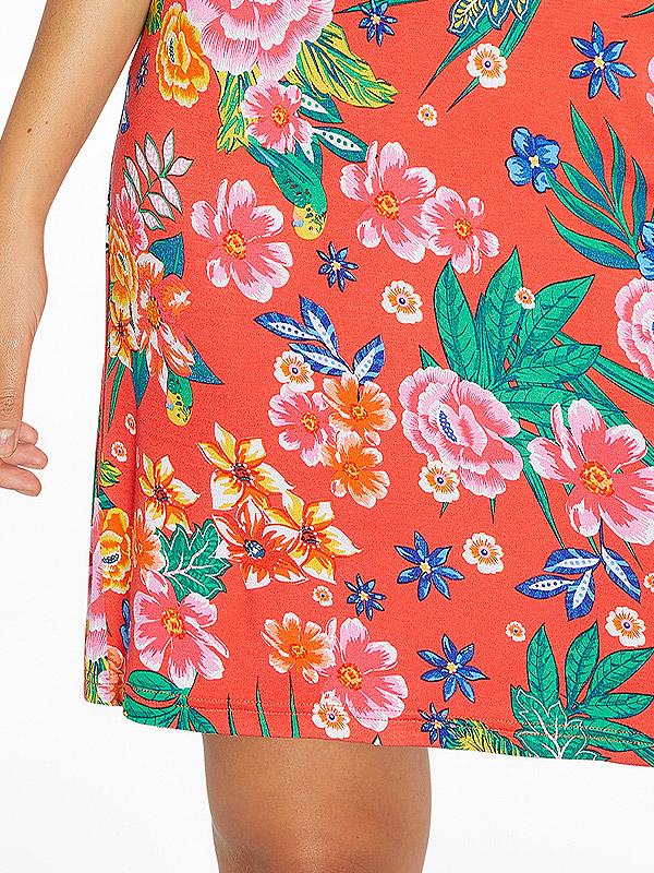 Ysabel Mora vasarinė viskozinė suknelė "Ariadne Coral - Multicolor Flower Print"