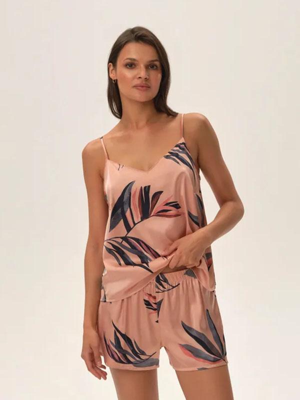 Esotiq короткая атласная пижама "Jane Rose - Multicolor Floral Print"
