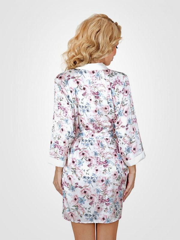 Donna атласный халат "Rosa Ecru - Multicolor Flower Print"