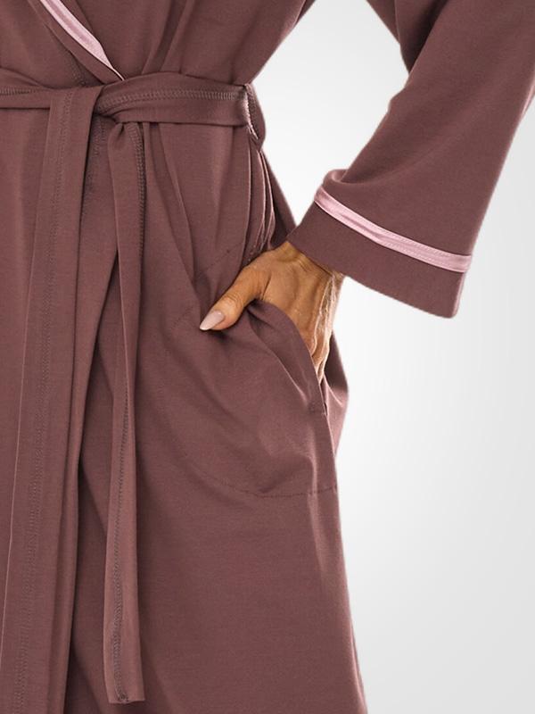 L&L Long Viscose Robe Debra Long Plum