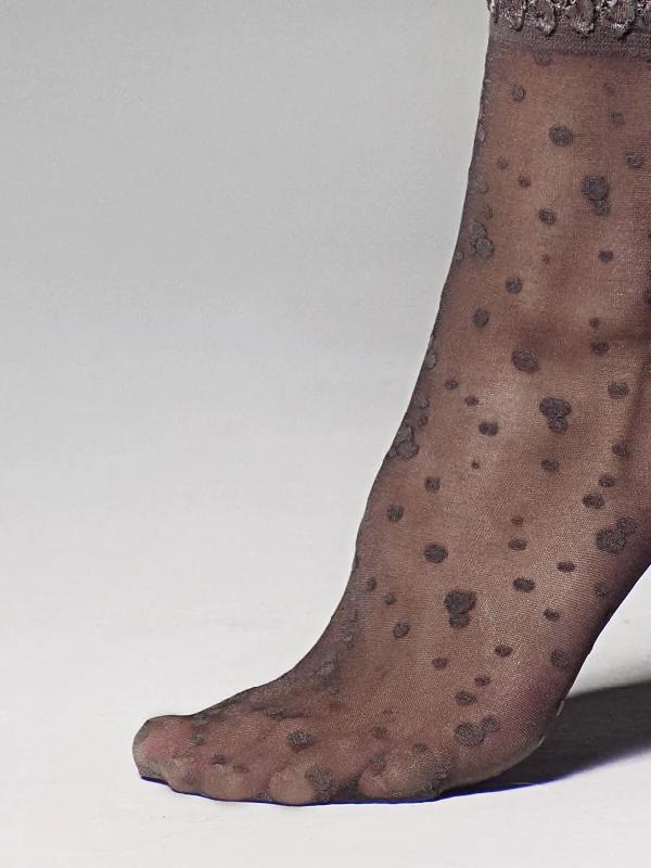 Veneziana Patterned Socks Elvira Graphite