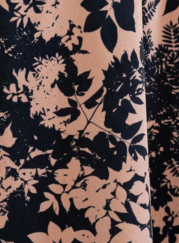 Lega длинная велюровая юбка "Viki Black - Brown Floral Print Velour"