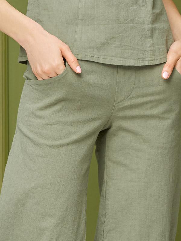Lega укороченные брюки из эластичного льна "Molly Green"