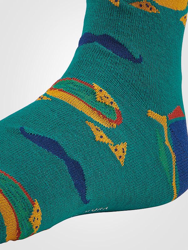 Ysabel Mora vyriškos spalvotos medvilninės kojinės "Dos Green - Multicolor"