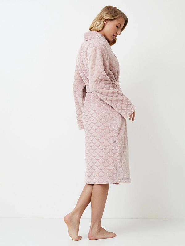 Aruelle Patterned Soft Dressing Gown Alison Dusty Pink