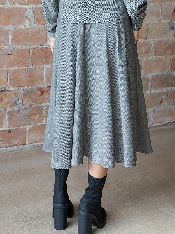 Lega Midi Skirt With Viscose Yasmin Grey
