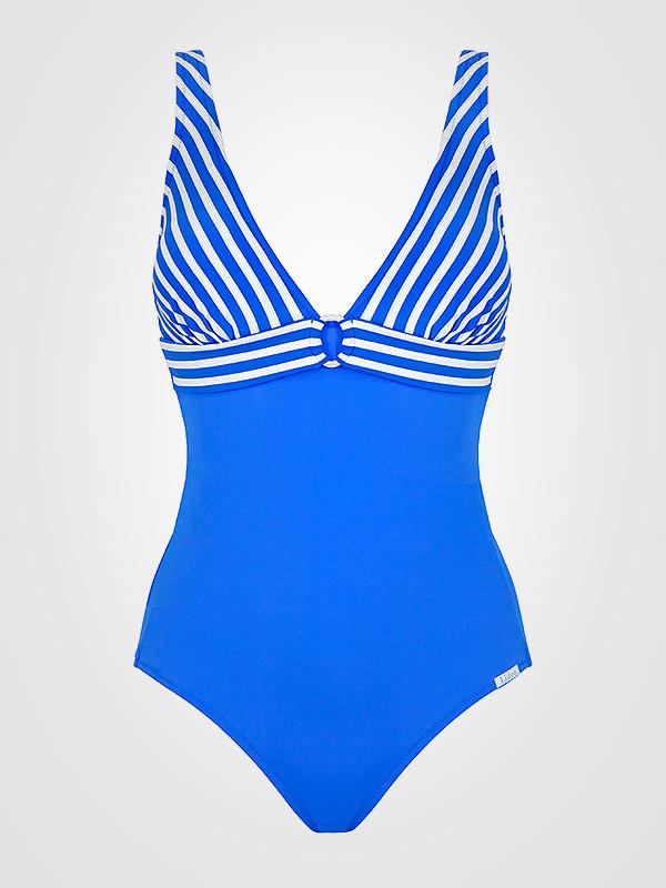 Lidea vientisas maudymosi kostiumėlis "Sibylla Blue - White Stripes"