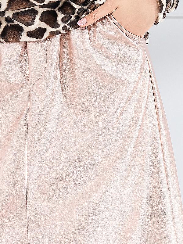 Lega dirbtinės odos midi sijonas "Irma Rose Gold"